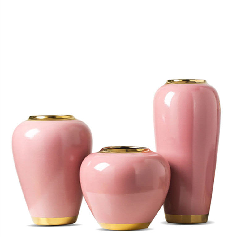 Three Modern Hand-painted Porcelain Vases